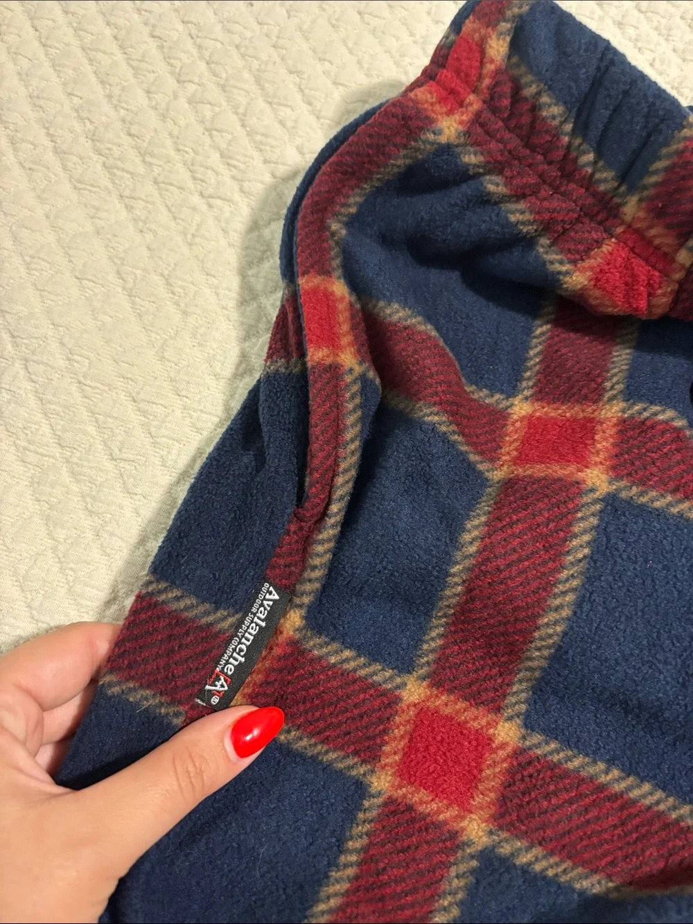 Avalanche Navy and Red Sleepwear Flannel Top